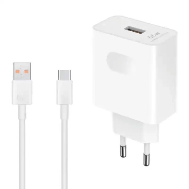 Kućni punjač Honor super charge 66W beli Typa A na Type C sa kablom