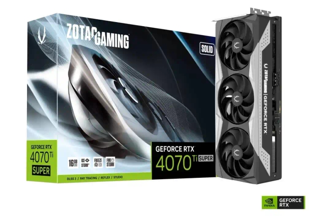Grafička karta Zotac GAMING GeForce RTX 4070 TiSuper Solid 16GB DDR6 256bit HDMI/3xDP
